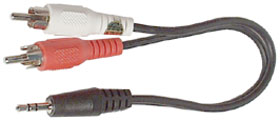 1/8in. (3.5mm) Stereo Plug to Dual RCA Plugs (Split) Adapter Cable